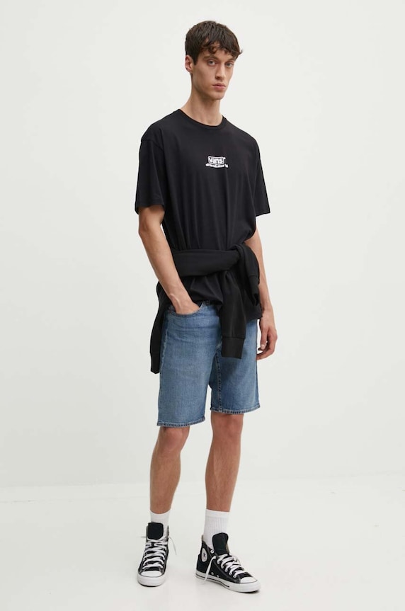 Pamučna majica Vans VN000HFFBLK1 crna AW24