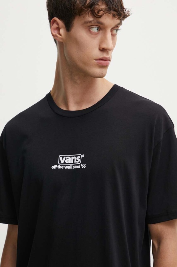 Pamučna majica Vans crna VN000HFFBLK1