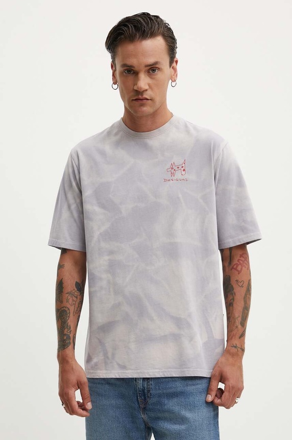 Îmbrăcăminte Desigual tricou din bumbac ARMIN 24WMTK09 violet