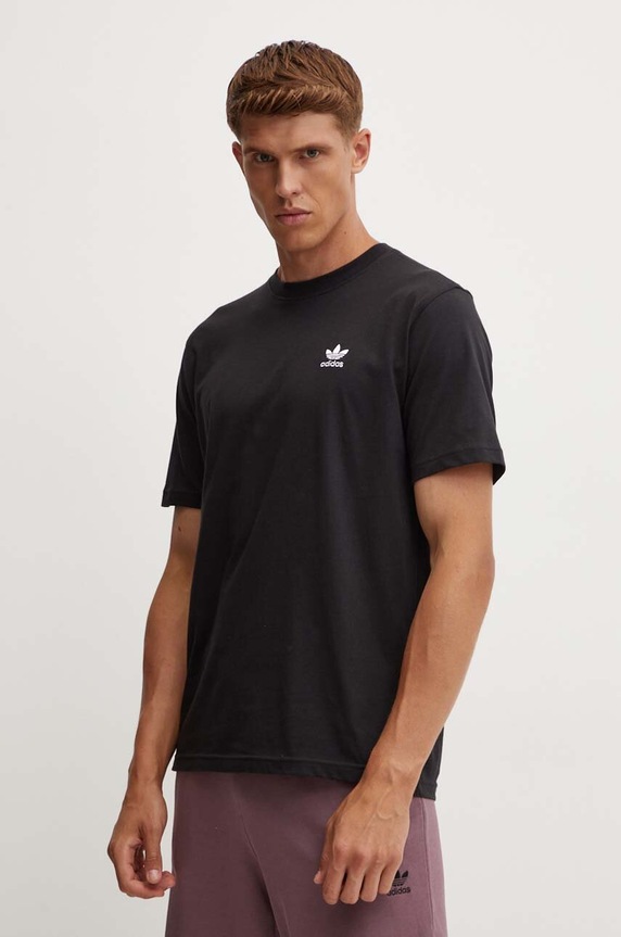 Βαμβακερό μπλουζάκι adidas Originals κανονικό μαύρο IW5787