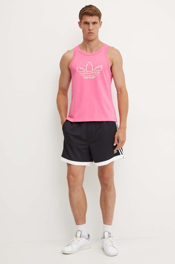 Βαμβακερό τοπ adidas Originals Pride IZ4904 ροζ AW24