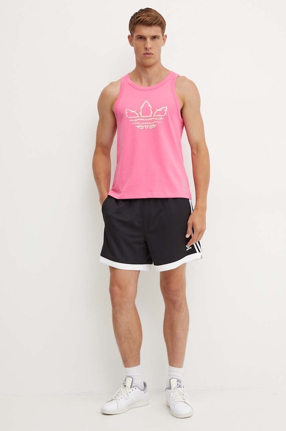 Βαμβακερό τοπ adidas Originals Pride IZ4904 ροζ AW24