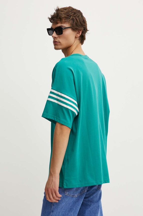 Oblečenie Bavlnené tričko adidas Originals JF9136 tyrkysová