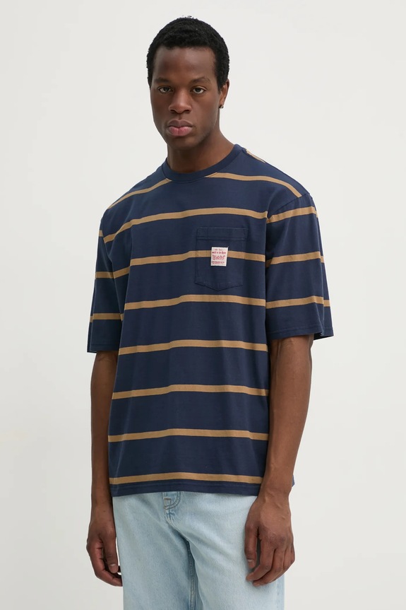 Levi's t-shirt bawełniany bawełna granatowy A5850