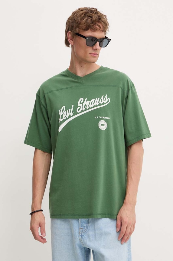 Levi's t-shirt bawełniany nadruk zielony A9450