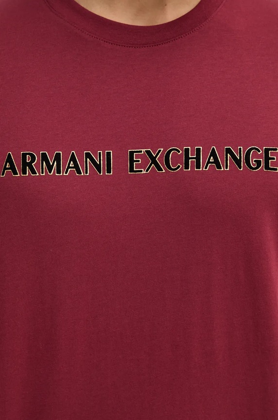 Bavlnené tričko Armani Exchange burgundské XM000127.AF10356