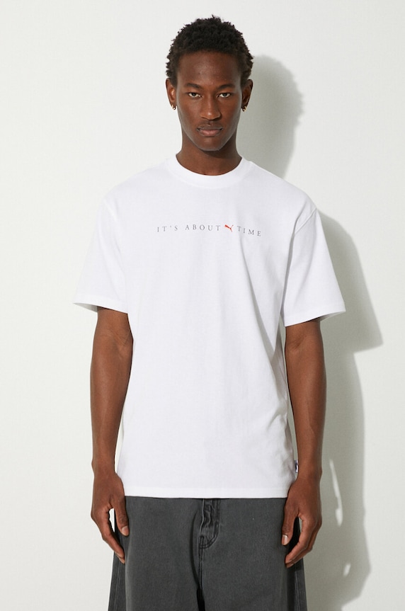 Bavlněné tričko Puma MMQ Graphic Tee bílá 626556