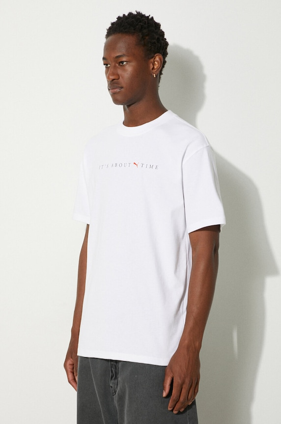 Bavlněné tričko Puma MMQ Graphic Tee 626556 bílá