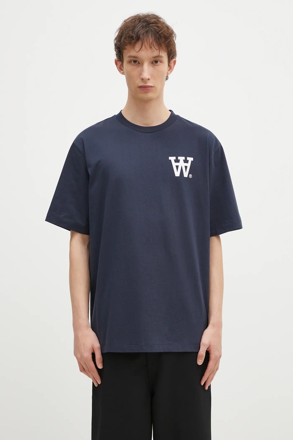 Wood Wood cotton t-shirt Asa Not To Be Trusted GOTS cotton navy 10325706.2222