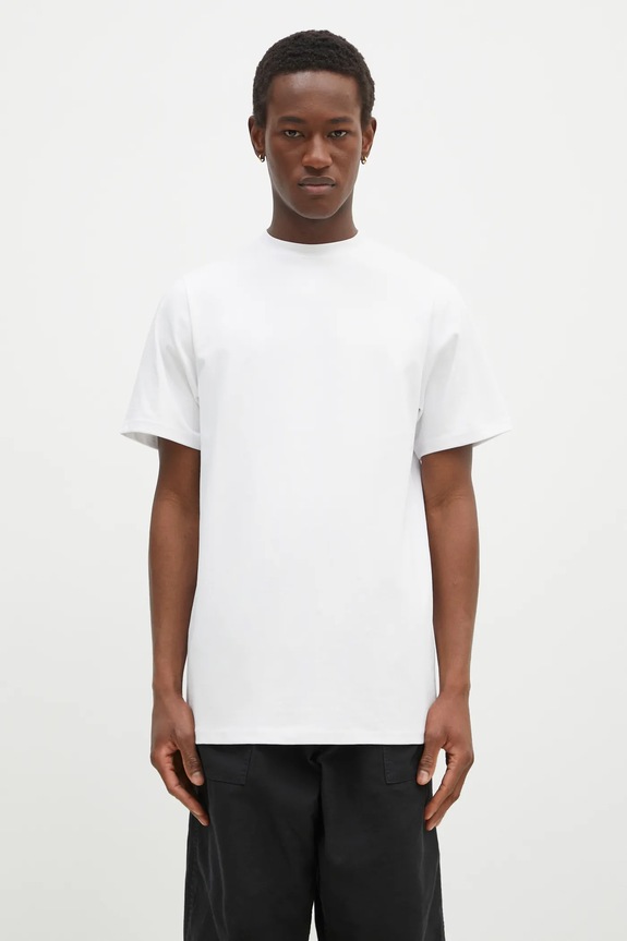 Odzież Wood Wood t-shirt bawełniany Mela Mask GOTS 12432503.2106 biały