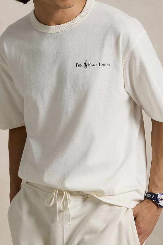 Βαμβακερό μπλουζάκι Polo Ralph Lauren 710939583 λευκό