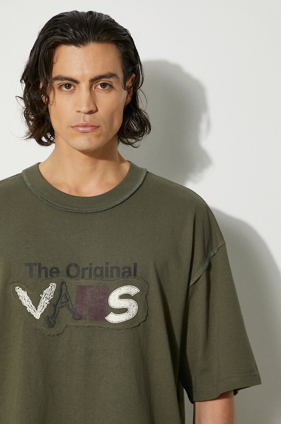 Vans t-shirt bawełniany Premium Classics LX Vans Clash VN000HQ7KCZ1 zielony