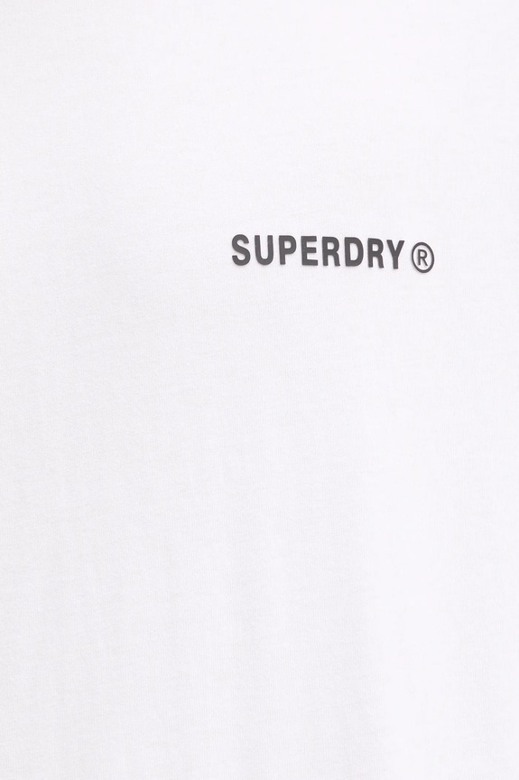 Βαμβακερό μπλουζάκι Superdry M1012083A.T7X λευκό