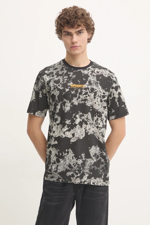 Bavlnené tričko Superdry potlač čierna M1012034A.D7X