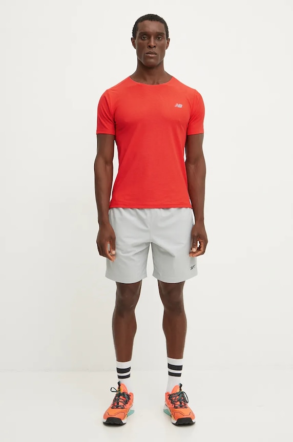 New Balance t-shirt do biegania Athletics Jacquard MT41281NEF czerwony AW24