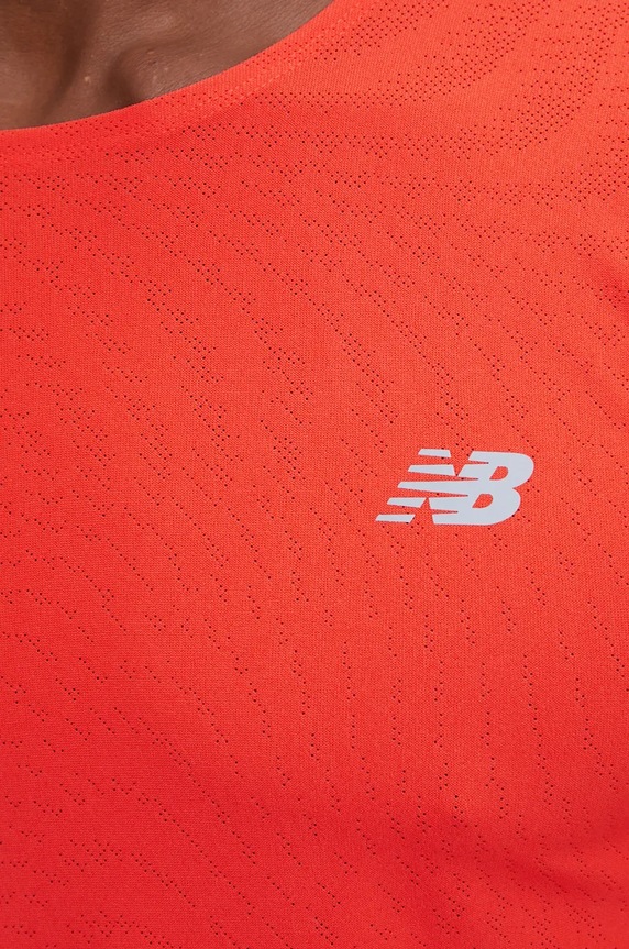 New Balance t-shirt do biegania Athletics Jacquard MT41281NEF czerwony