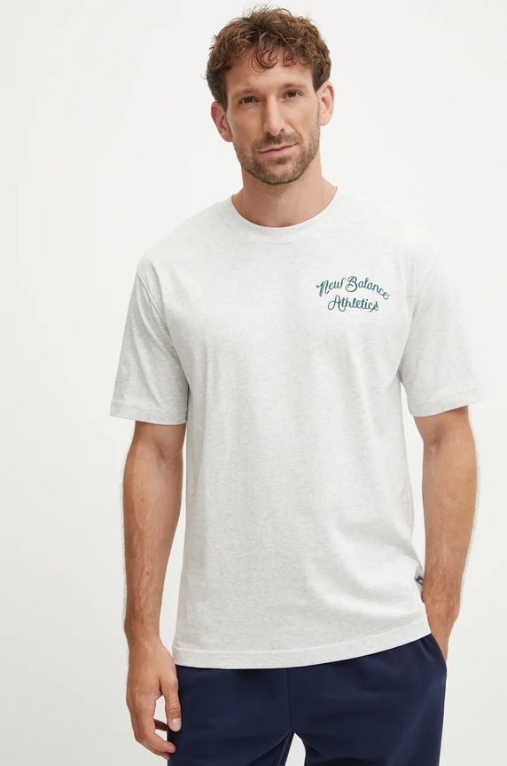 New Balance cotton t-shirt cotton gray MT43556AHH