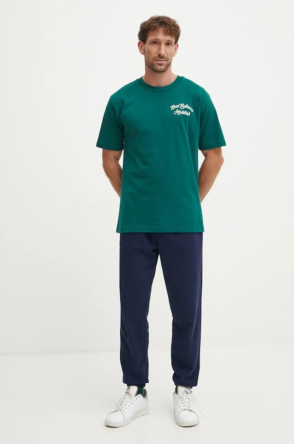 New Balance cotton t-shirt MT43556MHN green AW24