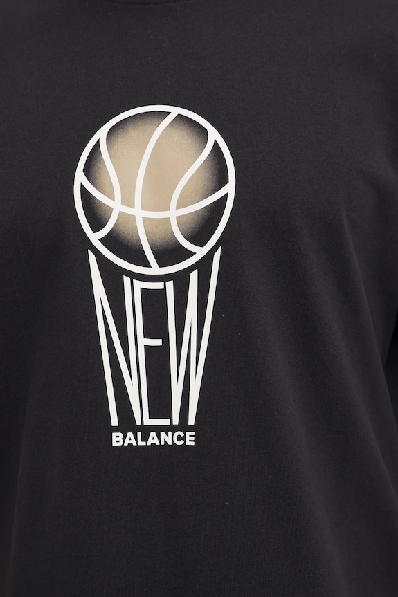 New Balance t-shirt bawełniany MT44585BK czarny