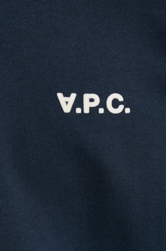 Bombažna kratka majica A.P.C. t-shirt boxy petit vpc COHBQ.H26391 mornarsko modra