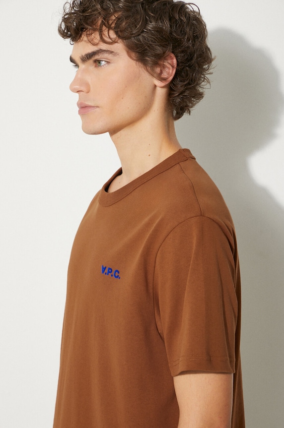 A.P.C. t-shirt bawełniany t-shirt boxy petit vpc brązowy COHBQ.H26391