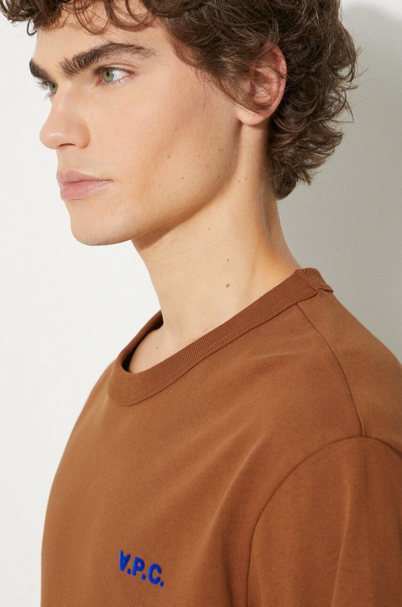 A.P.C. t-shirt bawełniany t-shirt boxy petit vpc COHBQ.H26391 brązowy