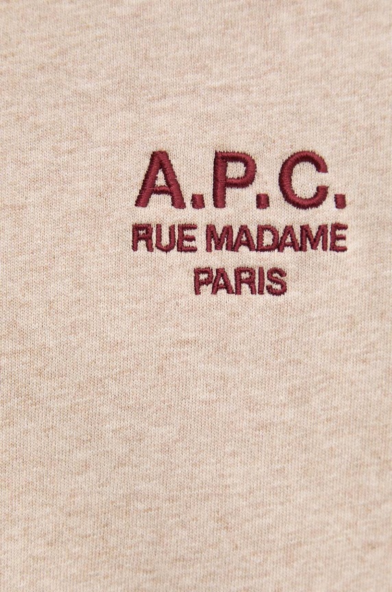 Хлопковая футболка A.P.C. standard rue madame GOTS COHBU.M26388 бежевый