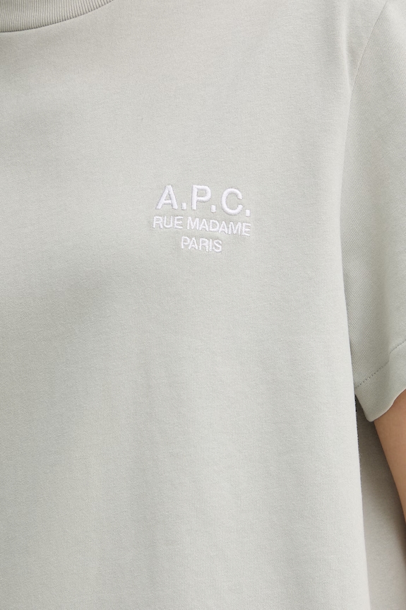 Bavlnené tričko A.P.C. standard rue madame GOTS COHBU.M26388 zelená