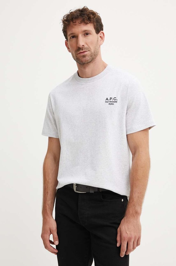 A.P.C. tricou din bumbac standard rue madame GOTS imprimeu gri COHBU.M26388