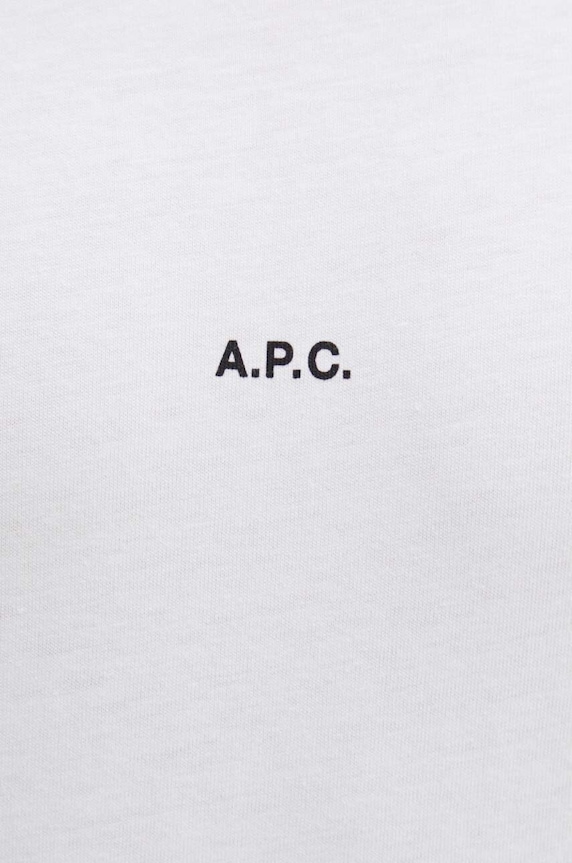 A.P.C. t-shirt bawełniany t-shirt boxy micro logo GOTS COHBW.H26386 biały
