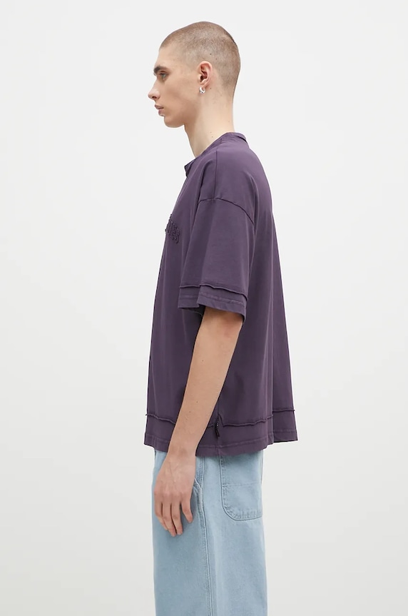 Bavlněné tričko Alpha Industries Open Edge 148505 fialová AW24
