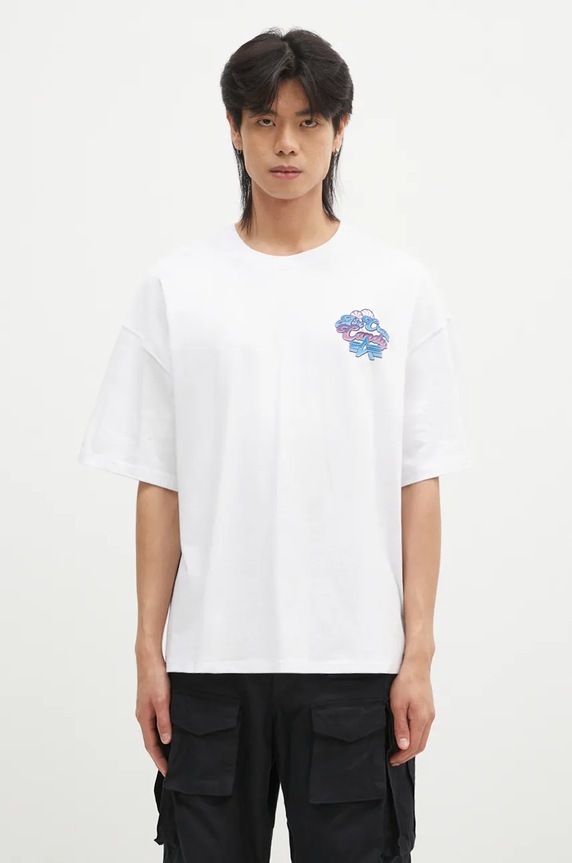 Памучна тениска Alpha Industries Candy Crew свободна бял 148509