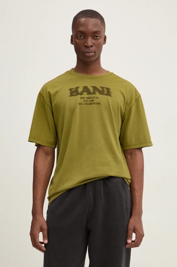 Karl Kani t-shirt bawełniany nadruk zielony 60300095