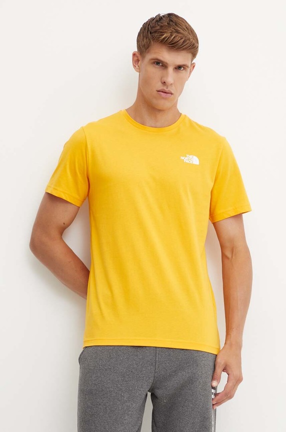 Oblečenie Bavlnené tričko The North Face S/S Redbox Tee NF0A87NPZU31 žltá