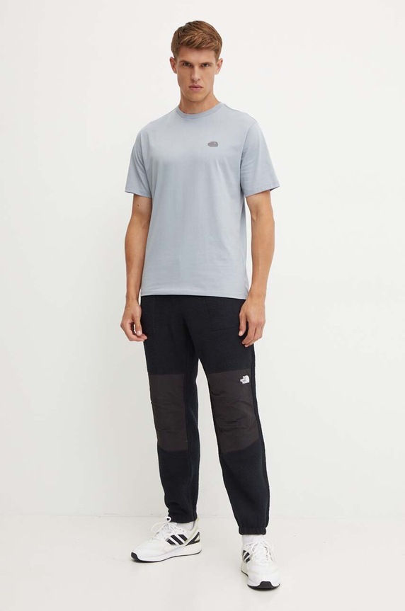 Bavlněné tričko The North Face Natural Dye Tee NF0A89CX9OW1 šedá AW24