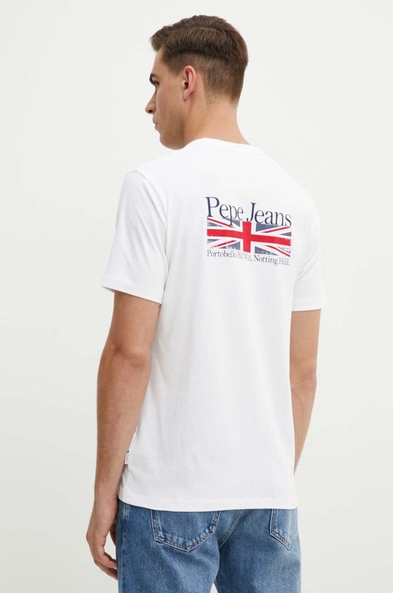 Βαμβακερό μπλουζάκι Pepe Jeans ALFIE λευκό PM509431
