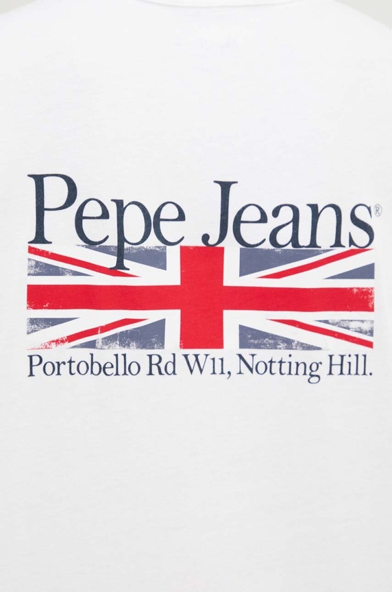 Βαμβακερό μπλουζάκι Pepe Jeans ALFIE PM509431 λευκό