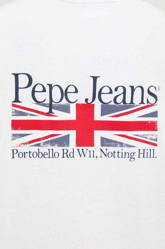 Βαμβακερό μπλουζάκι Pepe Jeans ALFIE PM509431 λευκό