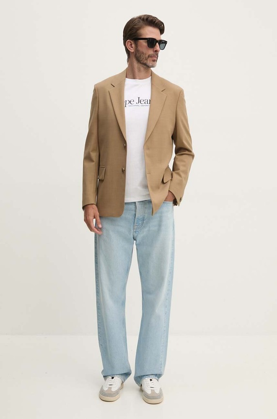 Βαμβακερό μπλουζάκι Pepe Jeans ALBERT PM509432 λευκό AW24