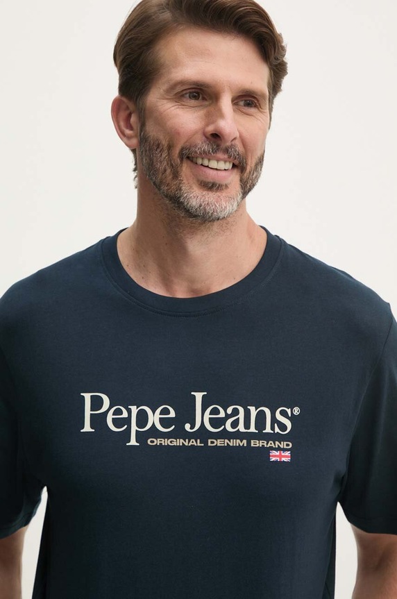 Pepe Jeans t-shirt bawełniany ALBERT granatowy PM509432