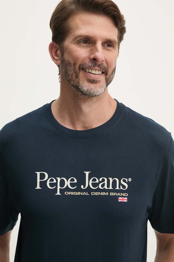 Pepe Jeans t-shirt bawełniany ALBERT granatowy PM509432