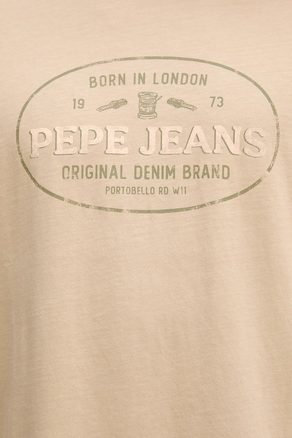 Bavlnené tričko Pepe Jeans ANDER béžová PM509621