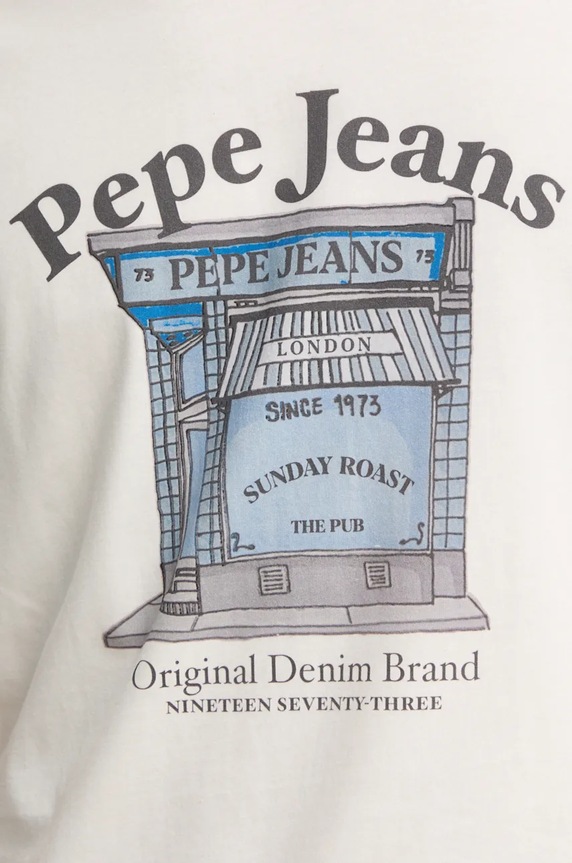 Bavlnené tričko Pepe Jeans AGGO PM509638 béžová