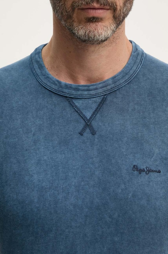 Βαμβακερό μπλουζάκι Pepe Jeans SILVERTON TEE PM509645 σκούρο μπλε