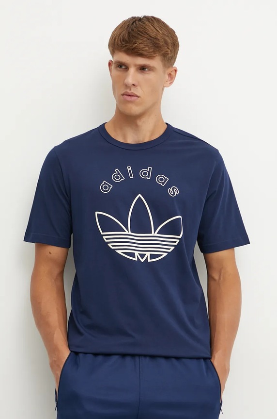 adidas Originals t-shirt nadruk granatowy IX9598