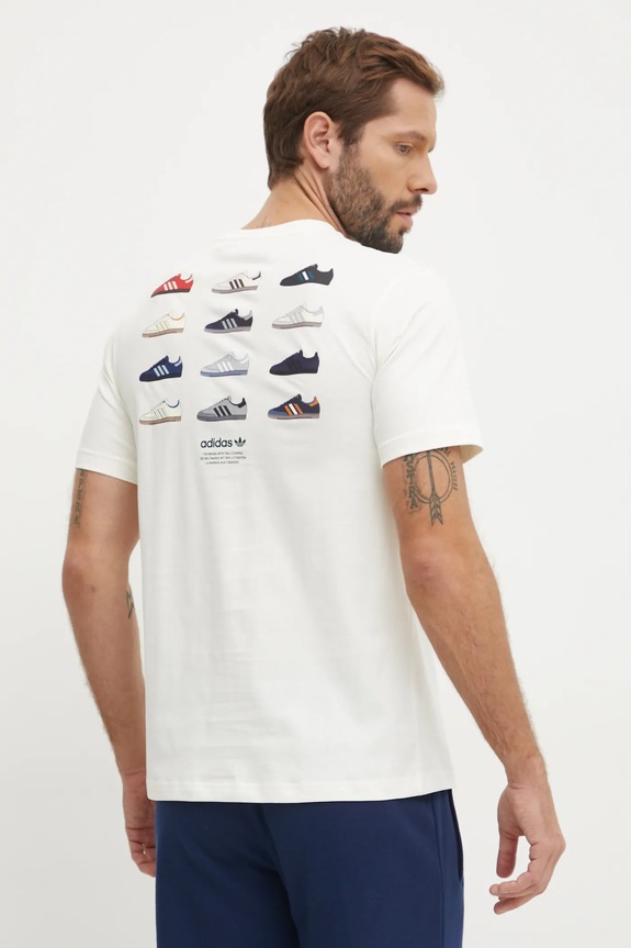 Bavlněné tričko adidas Originals béžová IZ2573