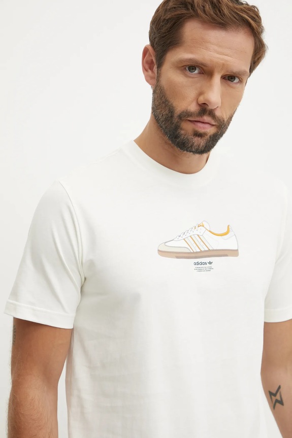 Bavlněné tričko adidas Originals IZ2573 béžová