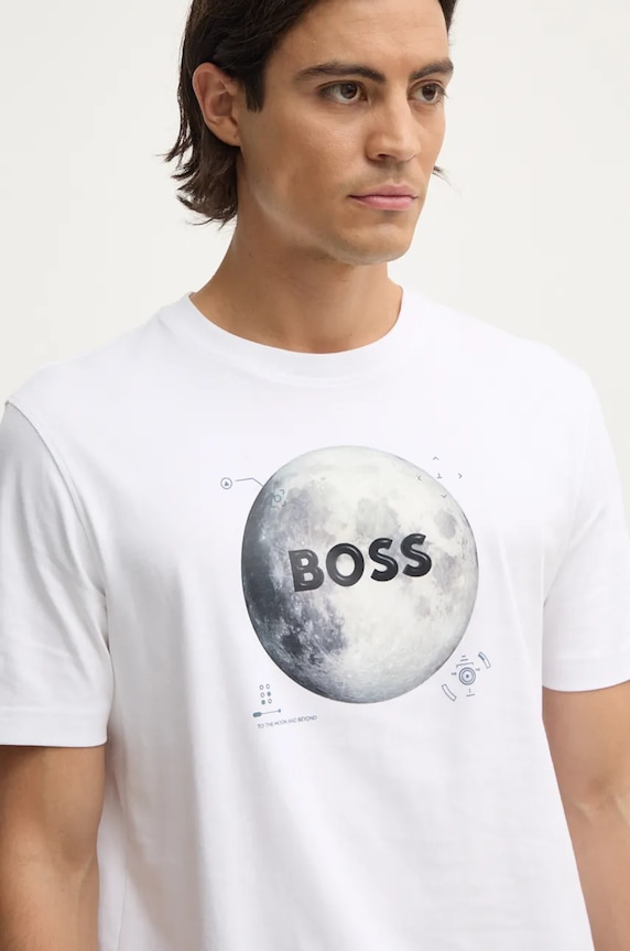 Bavlněné tričko Boss Orange bílá 50528189