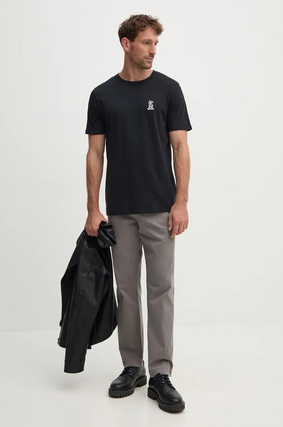 Lindbergh t-shirt bawełniany 30.400235.SPACE.BLAC czarny AW24