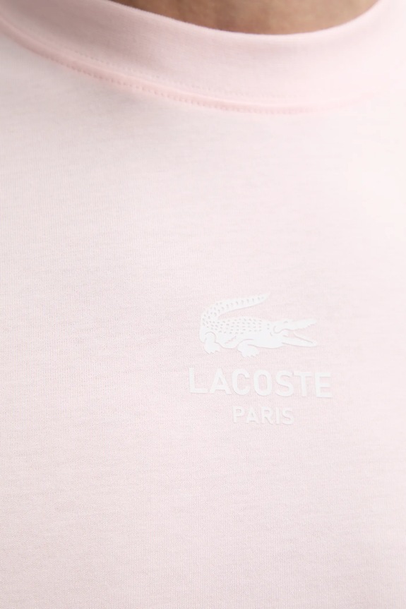 Βαμβακερό μπλουζάκι Lacoste TH2739 ροζ